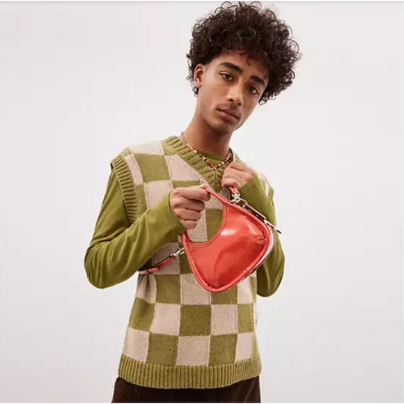 Coach Mini Ergo Bag In Crinkle Patent Coachtopia leather Rainbow CQ832 NWT - Picture 8 of 11